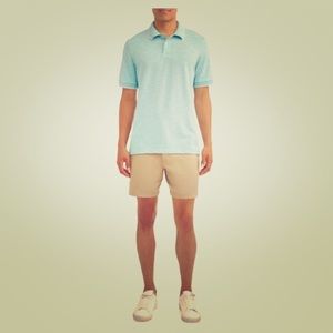 Turquoise Slub Polo / White Tipped